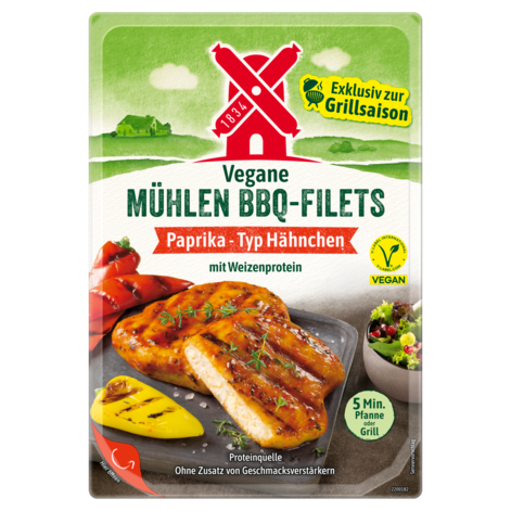 4000405003015 Vegane Mühlen BBQ Filets Paprika 170g