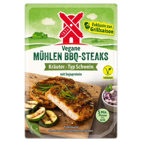 4000405003008 Vegane Mühlen BBQ Steaks Kräuter 170g