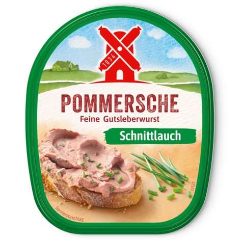 4000405002001 Pommersche Gutsleberwurst mit Schnittlauch Front Becher 125g Front Packshot