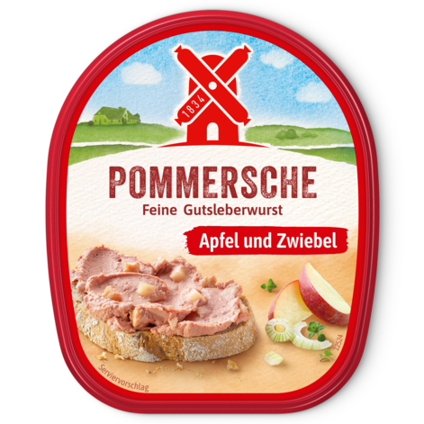 4000405002018 Pommersche Gutsleberwurst Apfel _ Zwiebel Becher 125g Front Packshot
