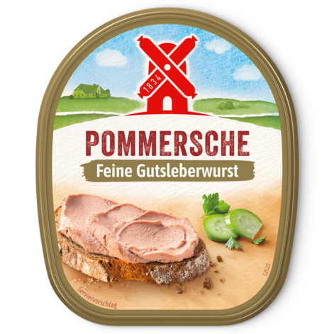 4000405002063 Pommersche Gutsleberwurst fein Becher 125g Front Packshot