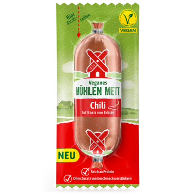 4000405001875 Veganes Mühlen Mett Chili SB 100g Packshot