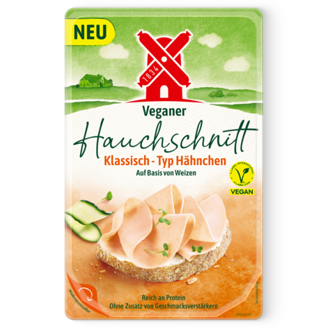 Packshot Rügenwalder Mühle GTIN 4000405001738 Veganer Mühlen Hauchschnitt Klassisch 70g