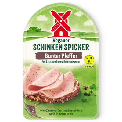 4000405004999 Veganer Schinken Spicker Bunter Pfeffer 80g von der Rügenwalder Mühle