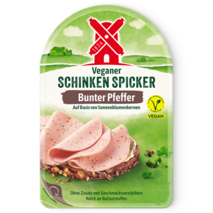 4000405004999 Veganer Schinken Spicker Bunter Pfeffer 80g von der Rügenwalder Mühle