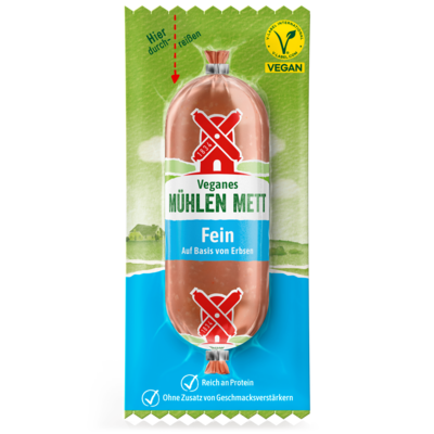 4000405001714 Veganes Mühlen Mett fein SB 100g Packshot