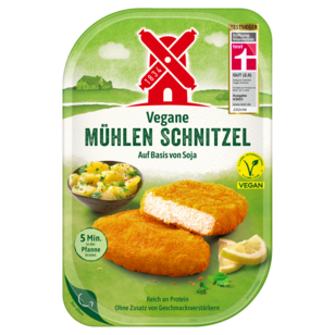 4000405005002 Vegane Mühlen Schnitzel 180g mit Testsiegel "gut" der Stiftung Warentest