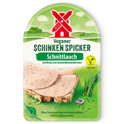 4000405004470 Veganer Schinken Spicker Schnittlauch 80g Packshot