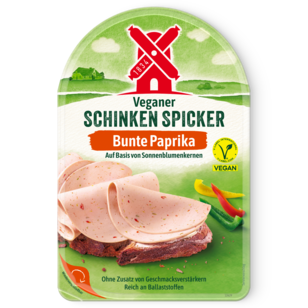 4000405004982 Veganer Schinken Spicker Bunte Paprika 80g Packshot