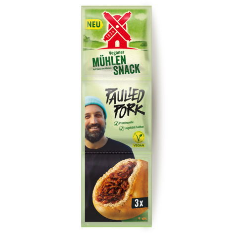 Veganer Mühlen Snack Paulled Pork