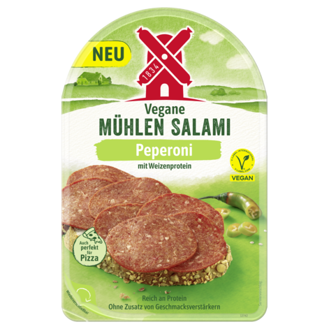 4000405002971 Vegane Mühlen Salami Peperoni 80g