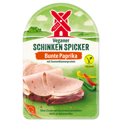 Rügenwalder Mühle 4000405004982 veganer schinken spicker bunte paprika, 80g Packshot gültig ab 20240909 
