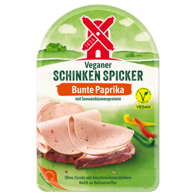 Rügenwalder Mühle 4000405004982 veganer schinken spicker bunte paprika, 80g Packshot gültig ab 20240909 