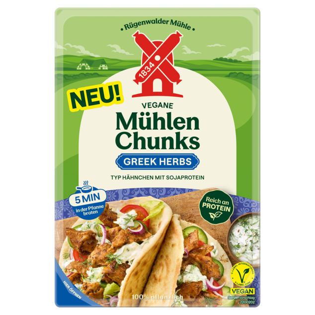 4000405003961 Vegane Muehlen Chunks Greek Herbs Front