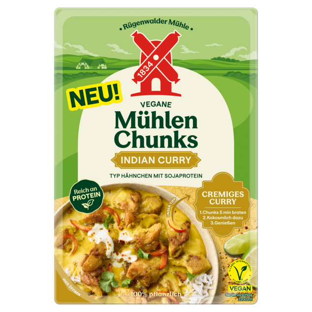 4000405003978 Vegane Muehlen Chunks Indian Curry Front