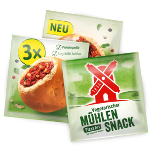 Rügenwalder Mühle GTIN 4000405001936 Vegetarischer Mühlen Snack Typ Pizza Art Bundle 3 x 40g Packshot