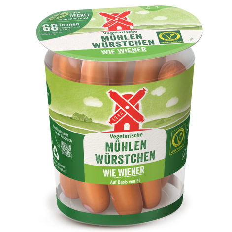 Vegetarische Mühlen Würstchen 165g Verpackung linke Ansicht