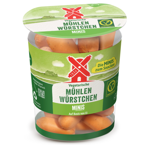 Vegetarische Mühlen Würstchen MINIS 165g linke Ansicht