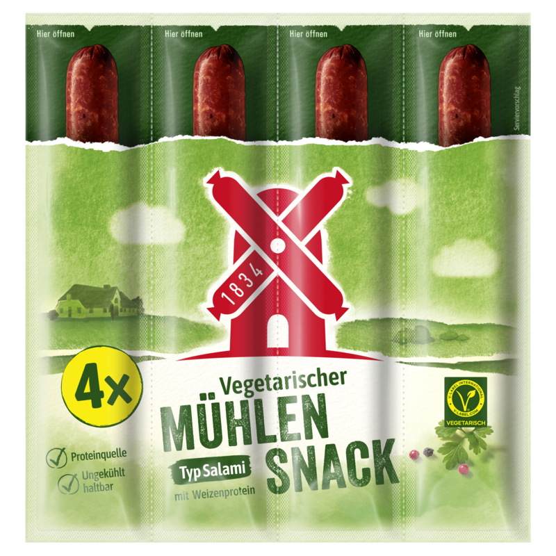 Vegetarische Mühlen Würstchen probieren Rügenwalder Mühle
