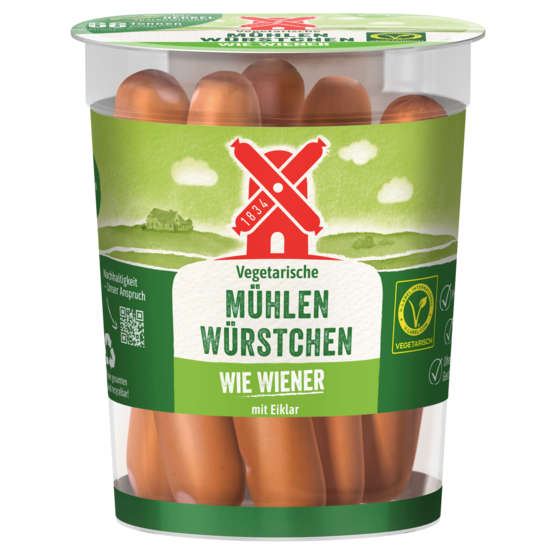 4000405002308 vegetarische Mühlen Würstchen 165g Front