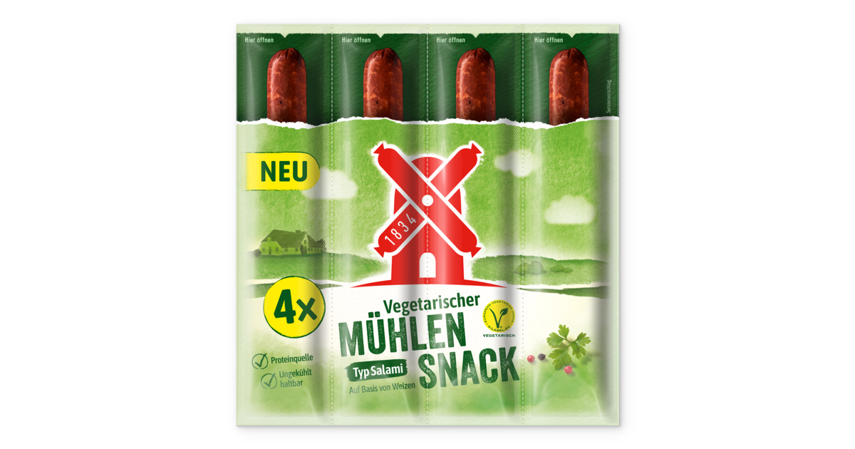 Vegetarischer Mühlen Snack Salami | Mühle Rügenwalder