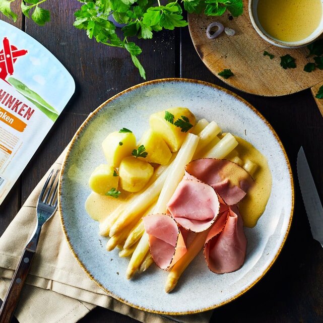 Spargel mit Schinken &amp; Kartoffeln | Rügenwalder Mühle
