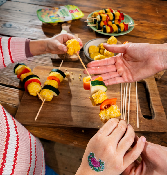 Nugget-Spieße mit Paprika