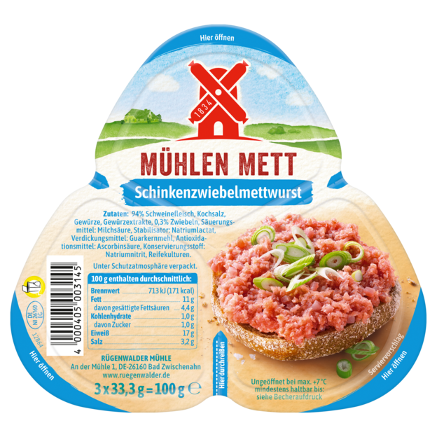 4000405003145 muehlen mett schinken zwiebel 100g front